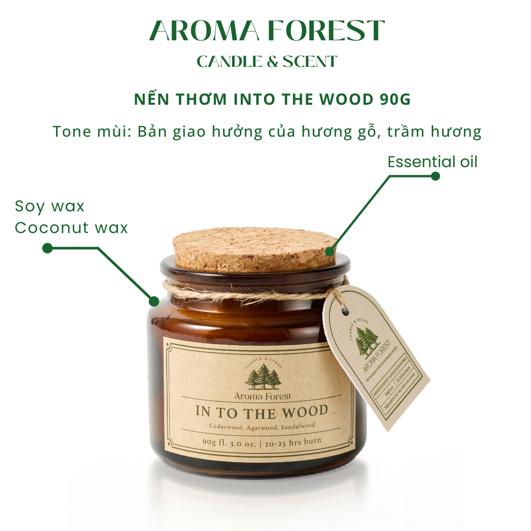 Set Quà Tặng Nến Thơm Cao Cấp Aroma Forest-Nhiều Mùi 90g – hộp mica